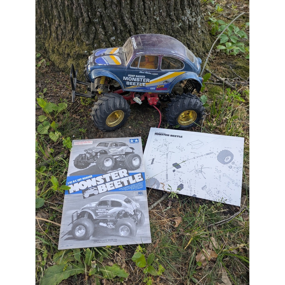 1986 Tamiya Monster Beetle 1/10 RC Off Roader 58060 VW Beetle Blue Manual